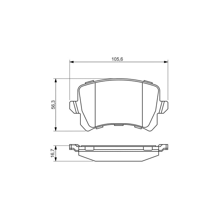 Bosch Brake Pad Set Bp1252 fits VW Tiguan TDi|TDi BlueMotion - 2.0 - 07-18 09864