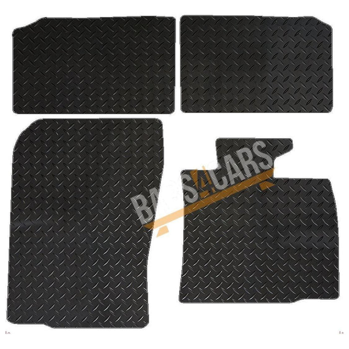 White Trim Tailored Rubber Car Mats for Mini Countryman With Velcro Fixing (R60) Set of 4 UKB4C  - Dynamic Drive