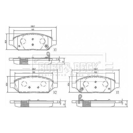 Genuine Borg & Beck Front Brake Pads fits GM Karl Viva 1.0 0215 BBP2599 Borg & Beck  - Dynamic Drive