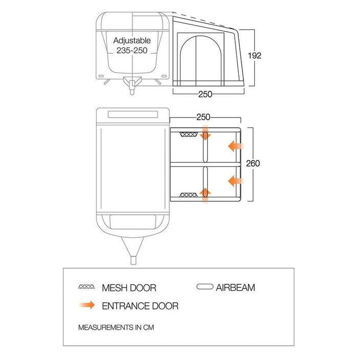 Vango Balletto Air 260 Elements ProShield Caravan Awning Vango  - Dynamic Drive