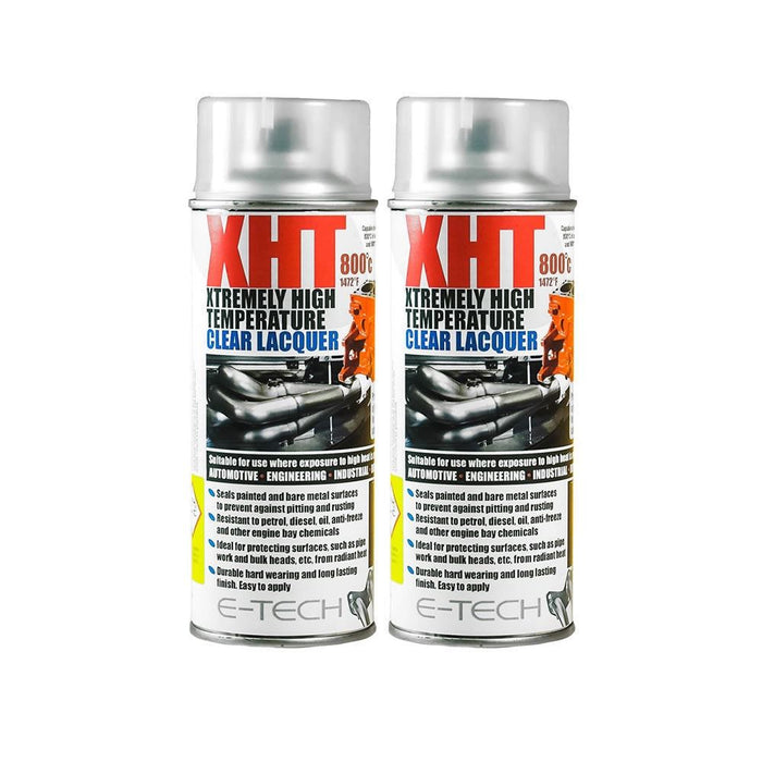 2X Clear Lacquer E-Tech 400ml Extremely High Temperature Paint XHT VHT Exhaust