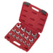 Sealey Crow's Foot Open-End Spanner Set 15pc 3/8"Sq Drive Metric AK59891 Sealey  - Dynamic Drive