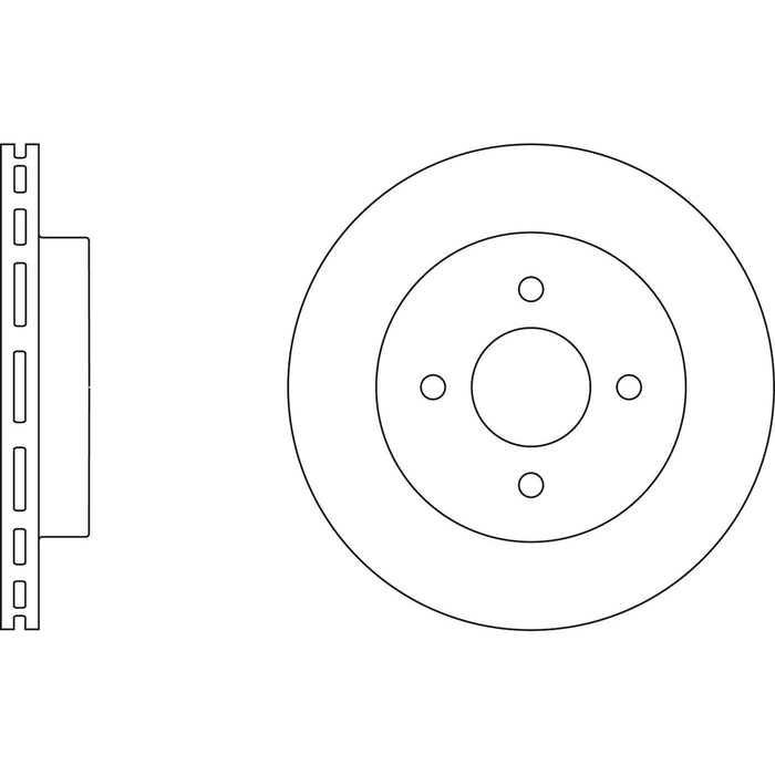 Genuine APEC Front Brake Discs & Pads Set Vented for Nissan Almera