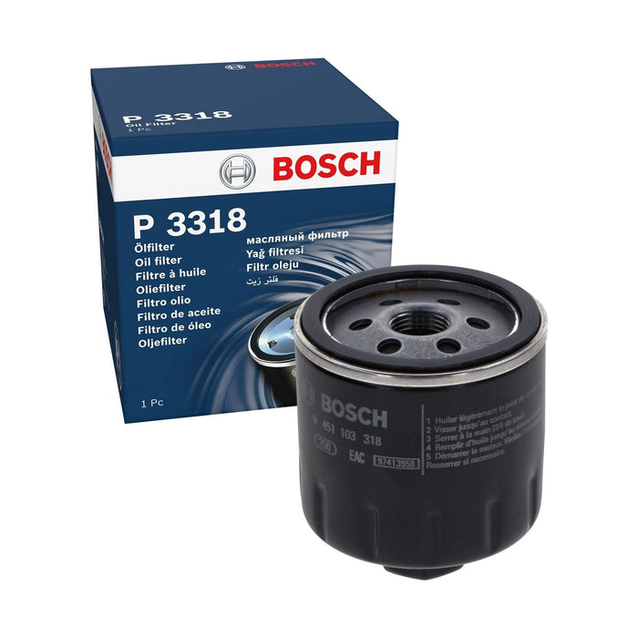 Genuine Bosch Car Oil Filter P3318 fits VW Polo - 1.4 - 09-14 0451103318