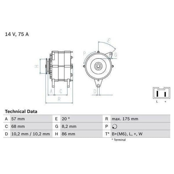 Bosch Reman Alternator 3486 0986034861