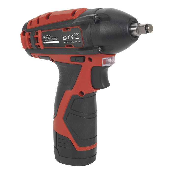 Sealey 12V Cordless 3/8" Drive Impact Wrench 80Nm Body Only LED Indicator Sealey  - Dynamic Drive