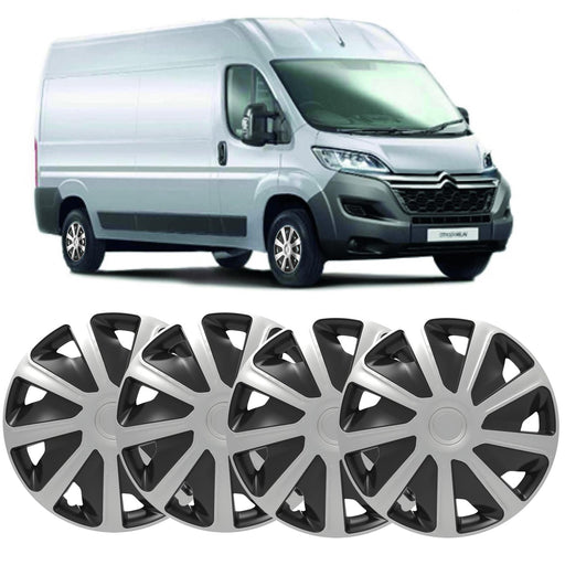 16" fits Citroen Relay fits Wheel Trims Van Hubcaps Set of 4 Black & Silver UKB4C  - Dynamic Drive