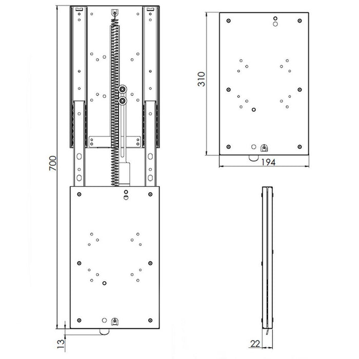 Height Adjustable Pivoting LCD Bracket for Mobile Homes Nova  - Dynamic Drive