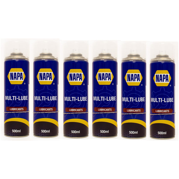 6x NAPA Multi Purpose Lubricant Spray Cleans Protect Rust Penetrating Oil 500ml Napa  - Dynamic Drive