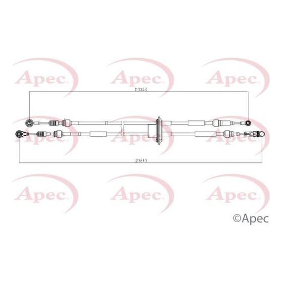 APEC Gear Control Cable CAB7040 fits Fiat