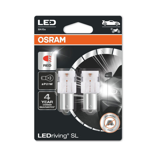 OSRAM LEDriving® SL, P21W, Red, LED signal lamps, Off-road only, non ECE Osram  - Dynamic Drive