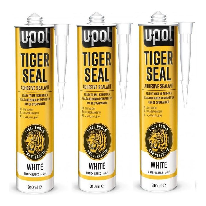 3x Upol Tiger Seal White 310ml Polyurethane Adhesive Sealant TIG/BW New U-POL