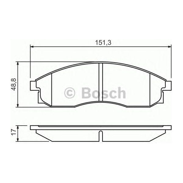 Genuine Bosch Brake Pad Set Bp161 fits Mitsubishi L200 TDiC - 2.5 - 01-05 098642