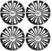 4x Wheel Trims Hub Caps 15" Covers fits Avensis Aygo Yaris in Silver & Black Alloy Look UKB4C  - Dynamic Drive