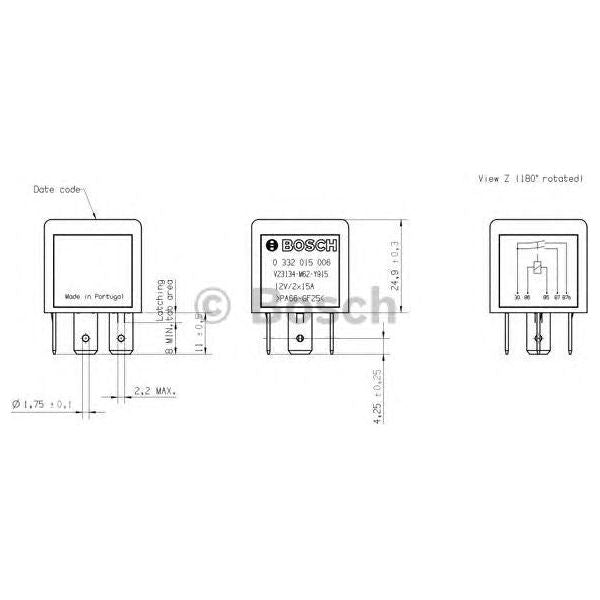 Genuine Bosch Relay fits Ferrari 328 GTB - 3.2 - 85-89 0332015006