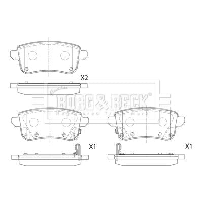 Genuine Borg & Beck Brake Pads fits Captur Tce with Elec HB Zoe 0919 BBP2894 Borg & Beck  - Dynamic Drive