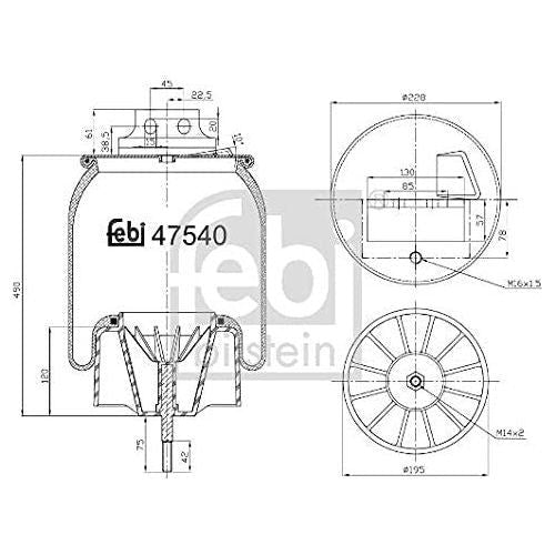 Febi 47540 Air Spring Fits Iveco Febi Bilstein  - Dynamic Drive