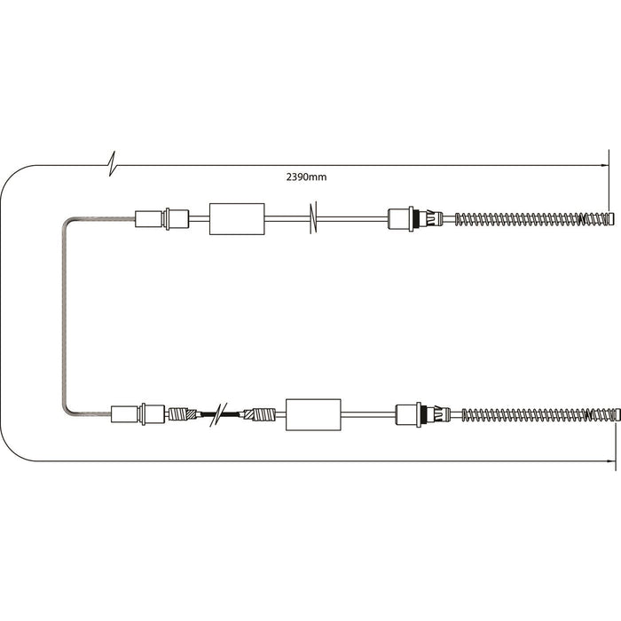 Apec Brake Cable Rear Fits Ford Transit