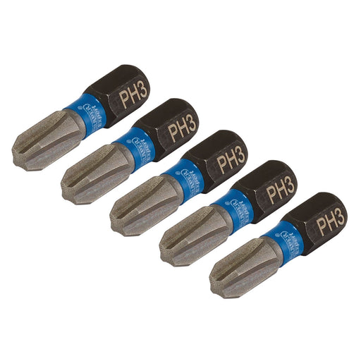 Draper Expert Cross Slot/PH Type Impact Screwdriver Bits, No.3 x 25mm, 1/4" Hex Draper  - Dynamic Drive