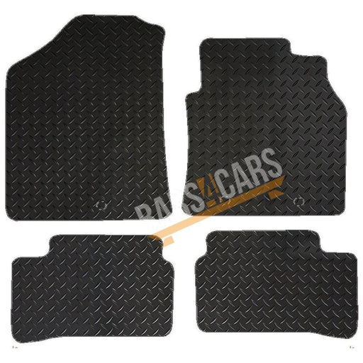 Red Trim Tailored Rubber Car Mats for Hyundai I-10 14 ON Set of 4 With 3 Clips UKB4C  - Dynamic Drive