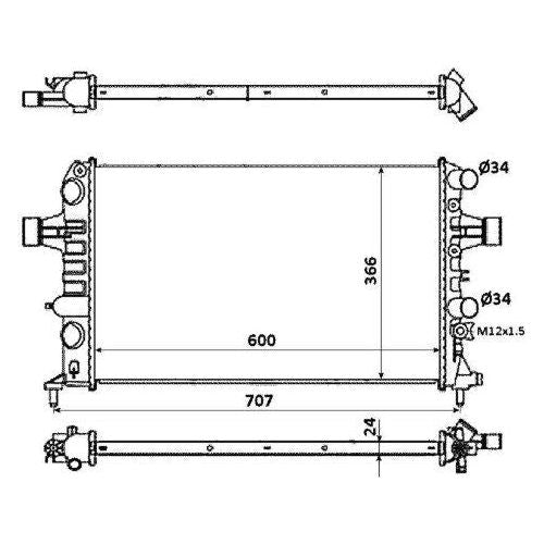 NRF Radiator fits Vauxhall Astra Astravan Opel Astra Astra G Classic Astra H Cl NRF  - Dynamic Drive