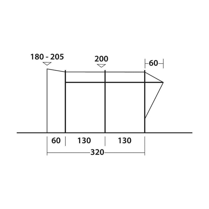 Easy Camp Wimberly Drive Away VW Campervan Awning 170 - 205 cm Height Range