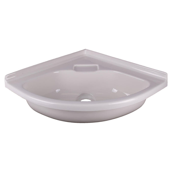 Grove 14" x 14" Bathroom White Plastic Corner Vanity Sink Bowl Grove  - Dynamic Drive