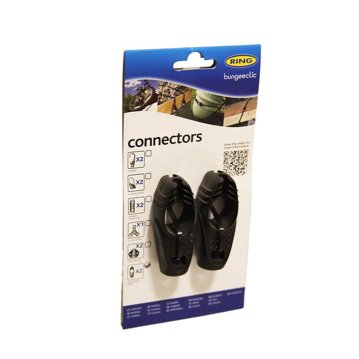 Ring RLS7 BungeeClic Connector Pack with Adjustable Hooks, Black, Set of 2