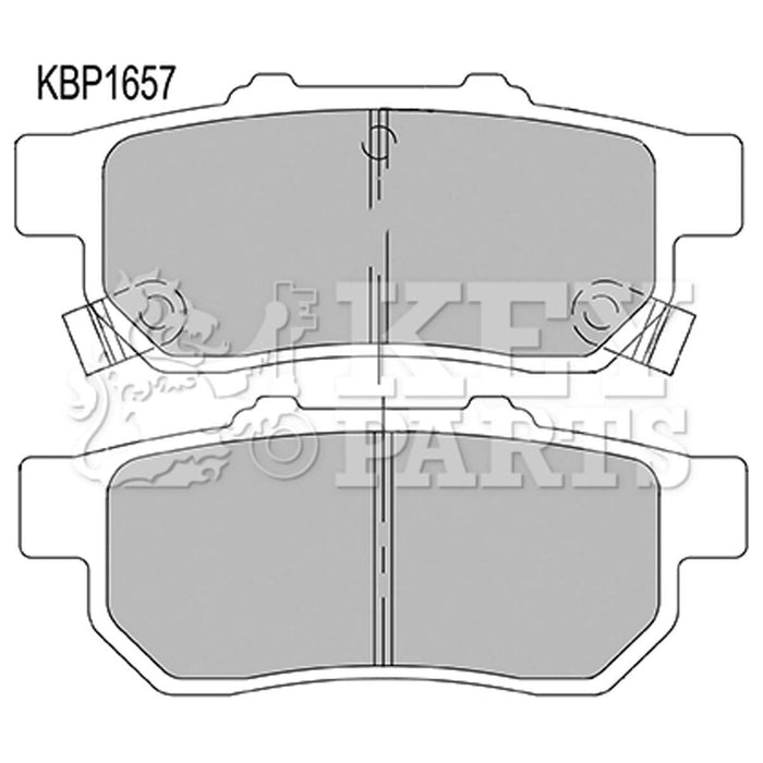 Genuine Key Parts KBP1657 Rear Brake Pads-Includes Wear Indicators (Akebono)