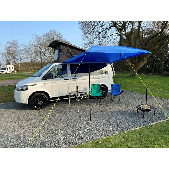 Campervan Awning Sun Canopy Sunshade Motorhome for 4 or 6mm Rail Blue T4 T5 T6 Maypole  - Dynamic Drive