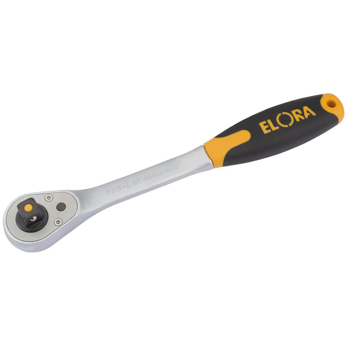 Draper Elora Quick Release Soft Grip Reversible Ratchet, 1/2" Sq. Dr., 270mm