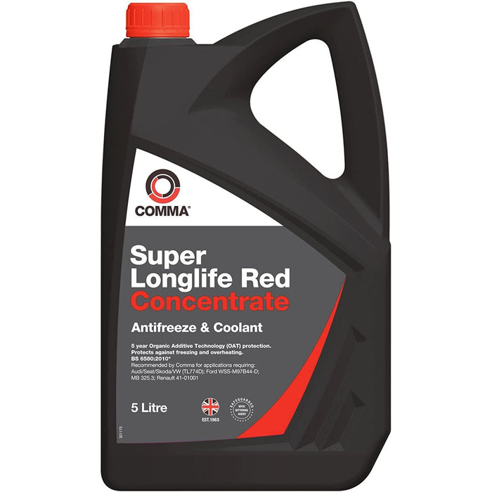 Comma - Super Longlife Red Concentrate Antifreeze & Coolant SLA5L 5 Litre - 5L