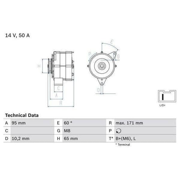 Bosch Reman Alternator 3483 0986034830