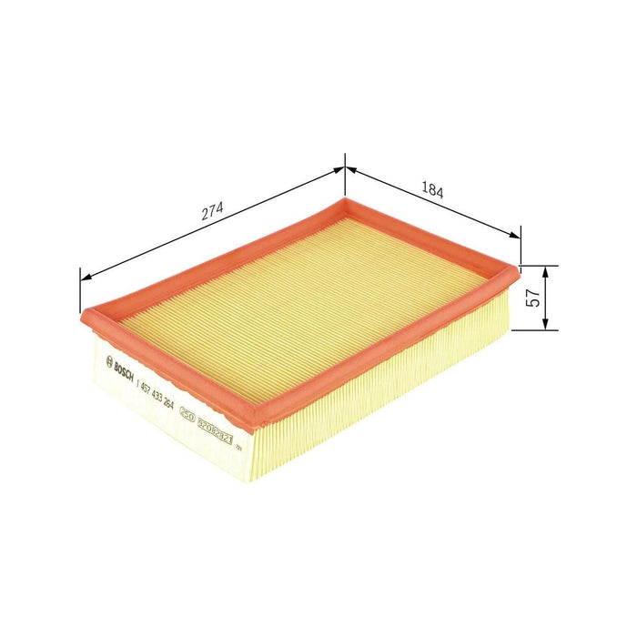 Genuine Bosch Car Air Filter S3264 fits VW Caddy Pick-Up - 1.9 - 96-00 145743326