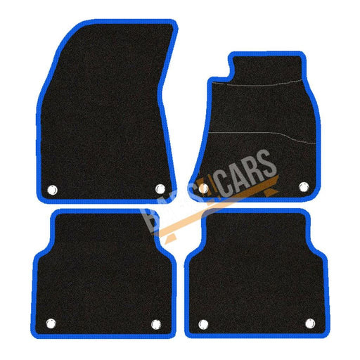 Fully Tailored Blue Trim Carpet Mats for Audi A8 10> Set of 4 With 8 Clips UKB4C  - Dynamic Drive