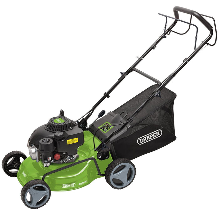 Draper Steel Deck Petrol Lawn Mower, 420mm, 132cc/3.3HP 08671 Draper  - Dynamic Drive