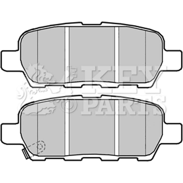 Genuine Key Parts KBP2326 Rear Brake Pads-Includes Wear Indicators (Akebono)