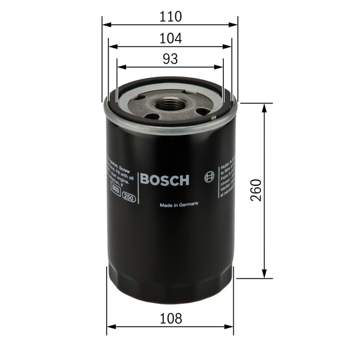 Bosch Cv Oil Filter P3077 (Hgv) fits Volvo FH 12 380 - 12.1 4x2 - 93-05 04514030