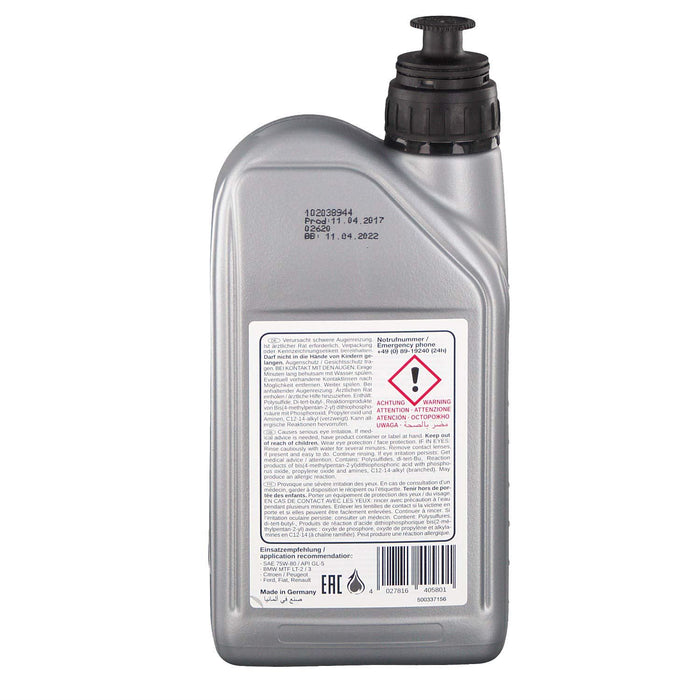 Febi 40580 Gearbox Oil 75W80 Fits VW Febi Bilstein  - Dynamic Drive