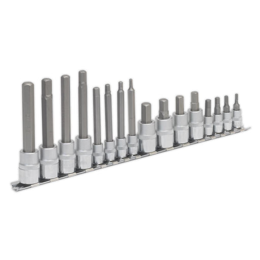 HEX SOCKET BIT SET 16PC 1/4inch & 3/8inchSQ DRIVE Sealey  - Dynamic Drive