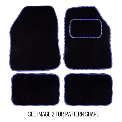 Fully Tailored Blue White Trim Carpet Mats fits VW Golf 14 Sv Set of 4 With 4 Clips UKB4C  - Dynamic Drive