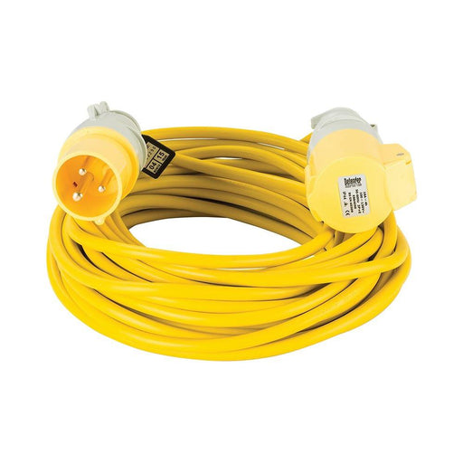 Defender Extension Lead Yellow 1.5mm2 16A 14m 110V Defender  - Dynamic Drive