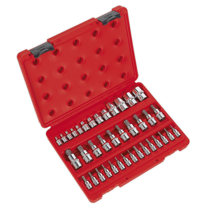 Sealey TRX-Star* Socket & Security Socket Bit Set 38pc 1/4" 3/8" & 1/2"Sq Drive