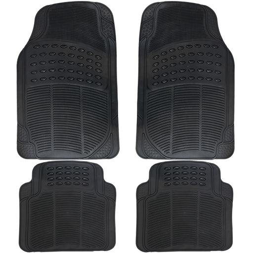 Heavy Duty Rubber Floor Mats Set with Black Fits Nissan Almera Note Qashqai UKB4C  - Dynamic Drive