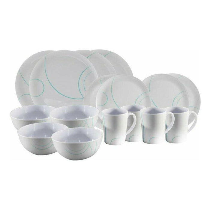 Swirl 16 Piece Melamine Picnic Tableware Set