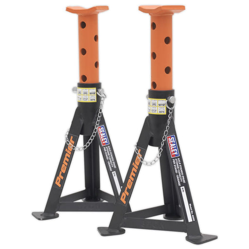 Sealey AXLe Stands (Pair) 3 Tonne Capacity per Stand Orange AS3O Sealey  - Dynamic Drive