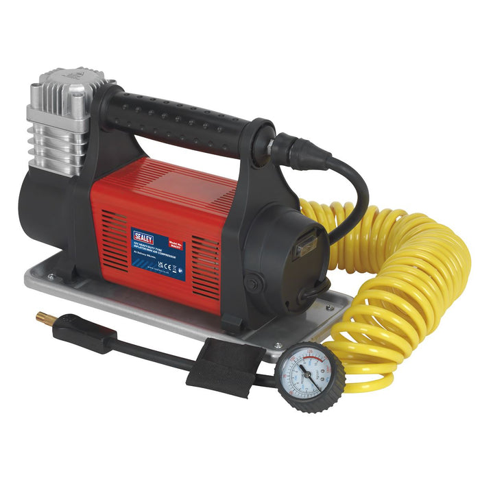 Sealey Tyre Inflator/Mini Air Compressor 12V Heavy-Duty MAC07 Sealey  - Dynamic Drive