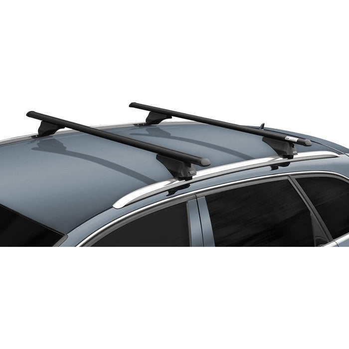 Aluminium Black Locking Roof Rack Cross Bars fits Vauxhall Mokka X with rails Menabo  - Dynamic Drive