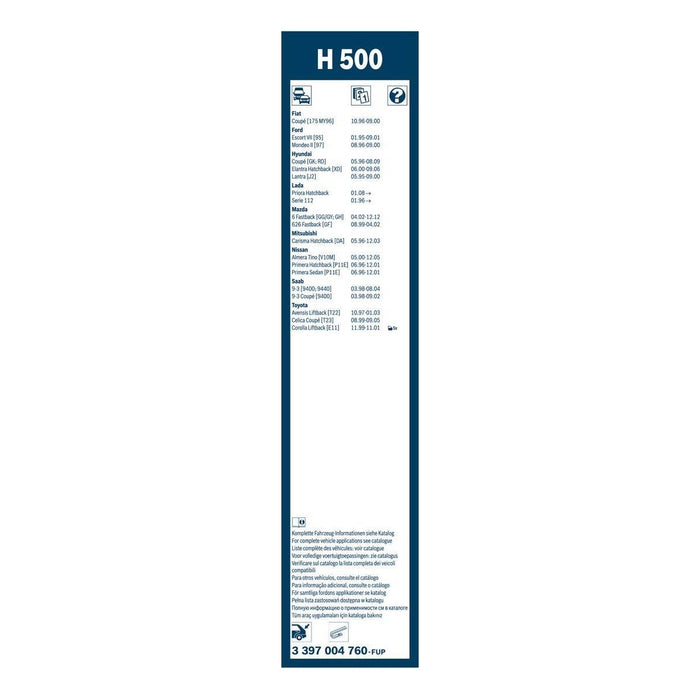 Genuine Bosch Superplus Std Blade Rear 500 H500