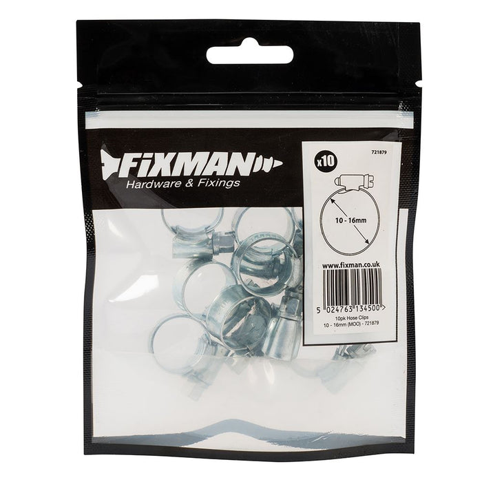 Fixman Hose Clips 10pk 10-16mm (MOO)